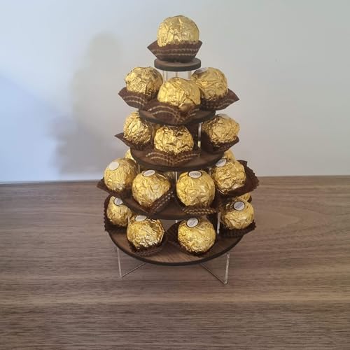 10-Tier Wooden Round Canapé & Dessert Display Stand – Medium Size