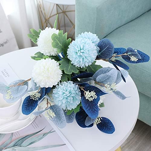 Artificial Hydrangea Flower Arrangement with Vase – Faux Floral Decor for Home, Weddings & Events