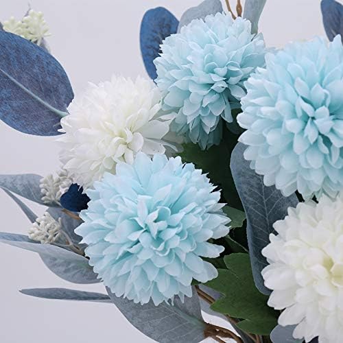 Artificial Hydrangea Flower Arrangement with Vase – Faux Floral Decor for Home, Weddings & Events