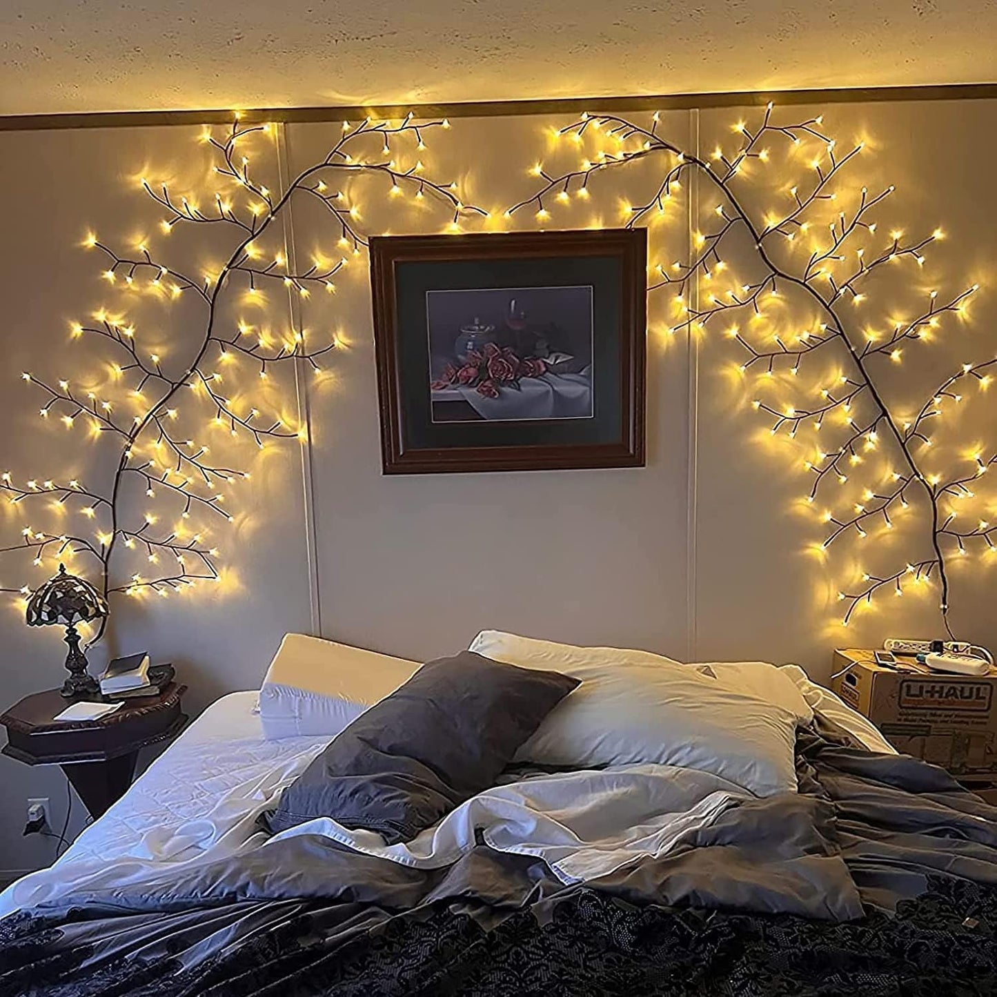 Willow Vine Twig Lights – 2-Pack | 7.5FT Bendable Branches | 144 Warm White LEDs | USB Powered with Remote & 8 Modes