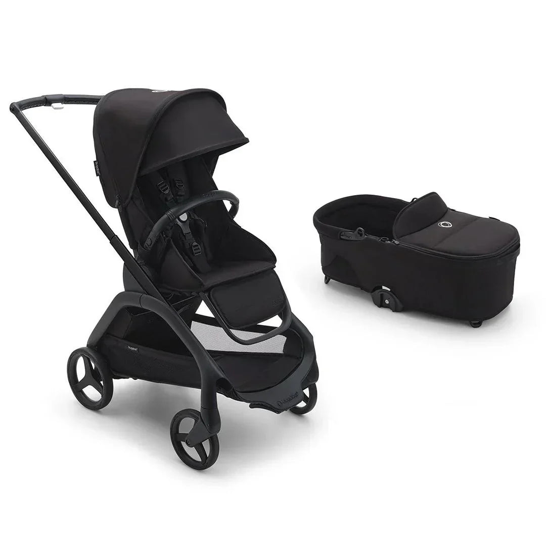 Bugaboo Dragonfly Pushchair & Free Bugaboo Giraffe Baby Rocker - Black/Midnight Black