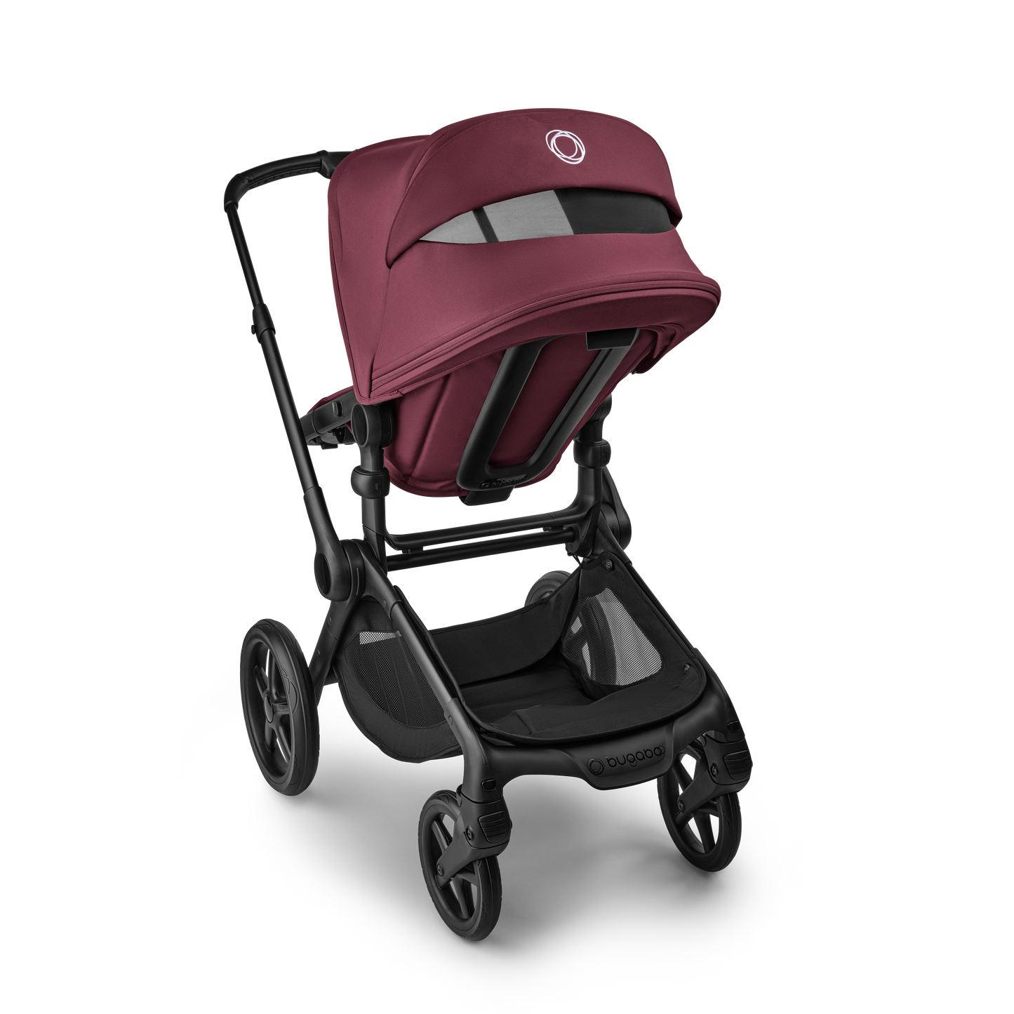 Bugaboo Fox 5 Renew Complete Pushchair Bundle & Free Bugaboo Giraffe Baby Rocker - Black/Dark Cherry