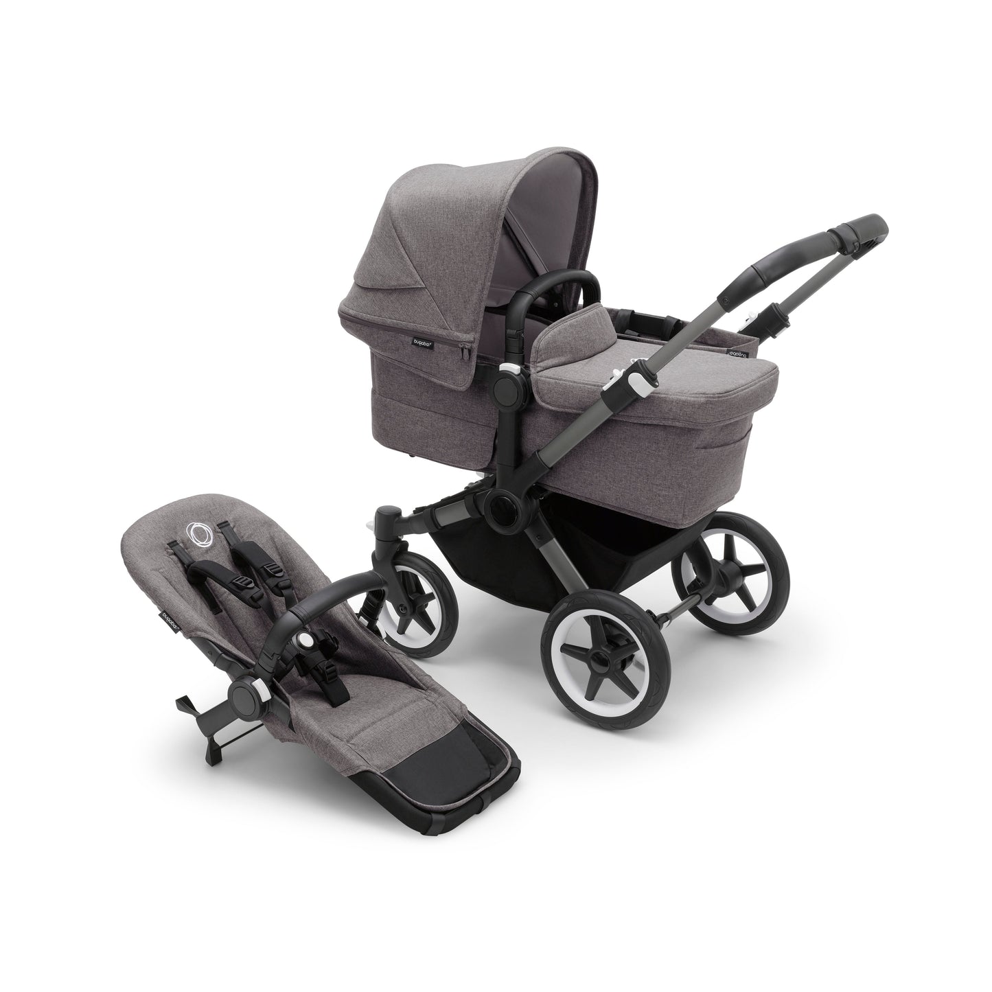 Bugaboo Donkey 5 Mono Complete & Free Bugaboo Giraffe Baby Rocker - Graphite/Grey Melange