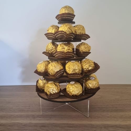 10-Tier Wooden Round Canapé & Dessert Display Stand – Medium Size