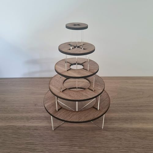 10-Tier Wooden Round Canapé & Dessert Display Stand – Medium Size