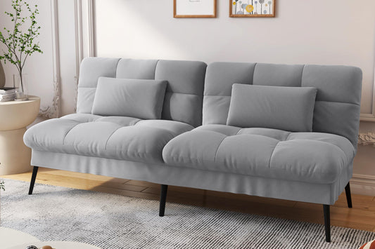 3-Seater Fabric Sofa Bed – Adjustable Backrest with 5 Recline Positions – Grey