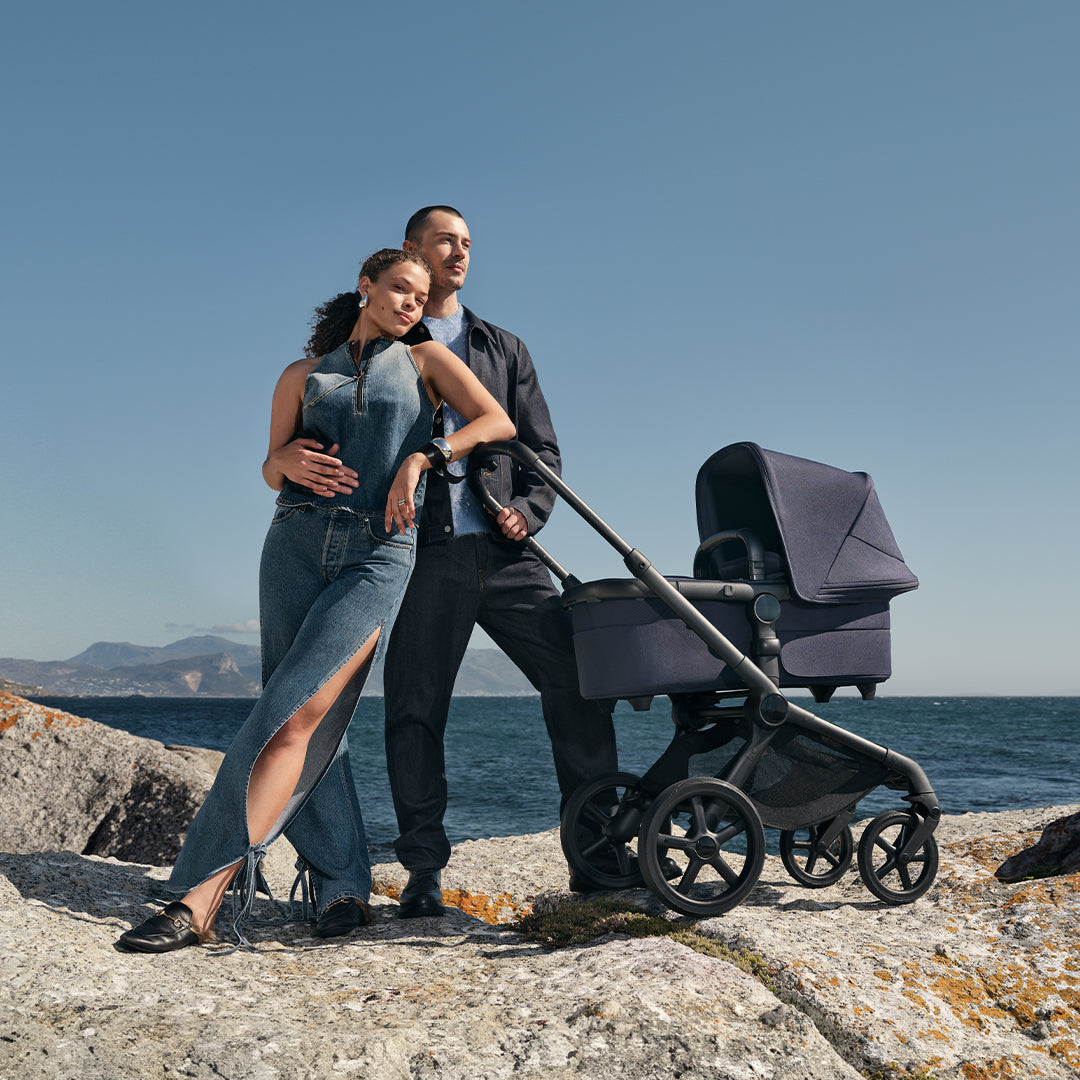 Bugaboo Fox 5 Renew Complete Pushchair Bundle & Free Bugaboo Giraffe Baby Rocker - Black/Heritage Black