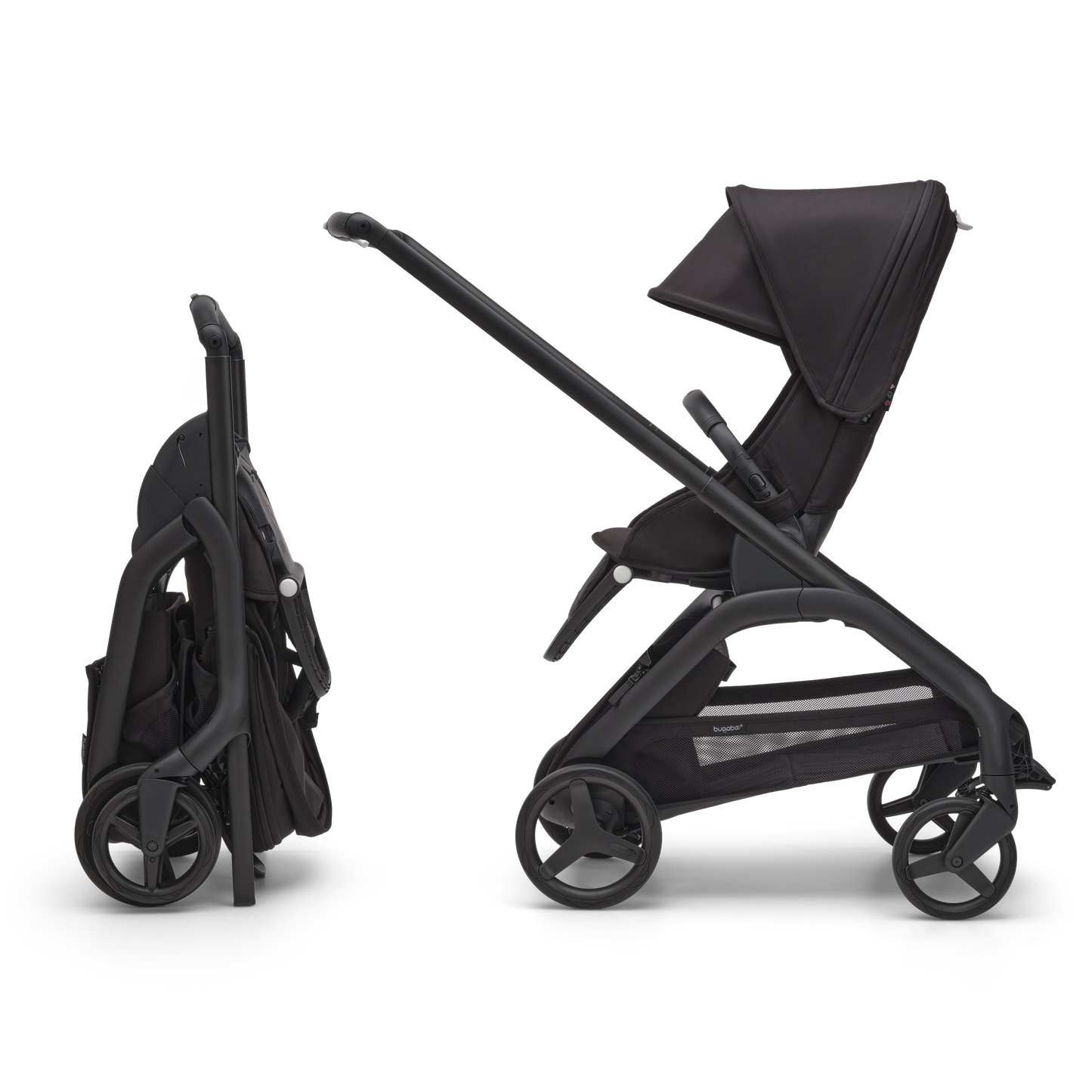 Bugaboo Dragonfly Pushchair & Free Bugaboo Giraffe Baby Rocker - Black/Midnight Black