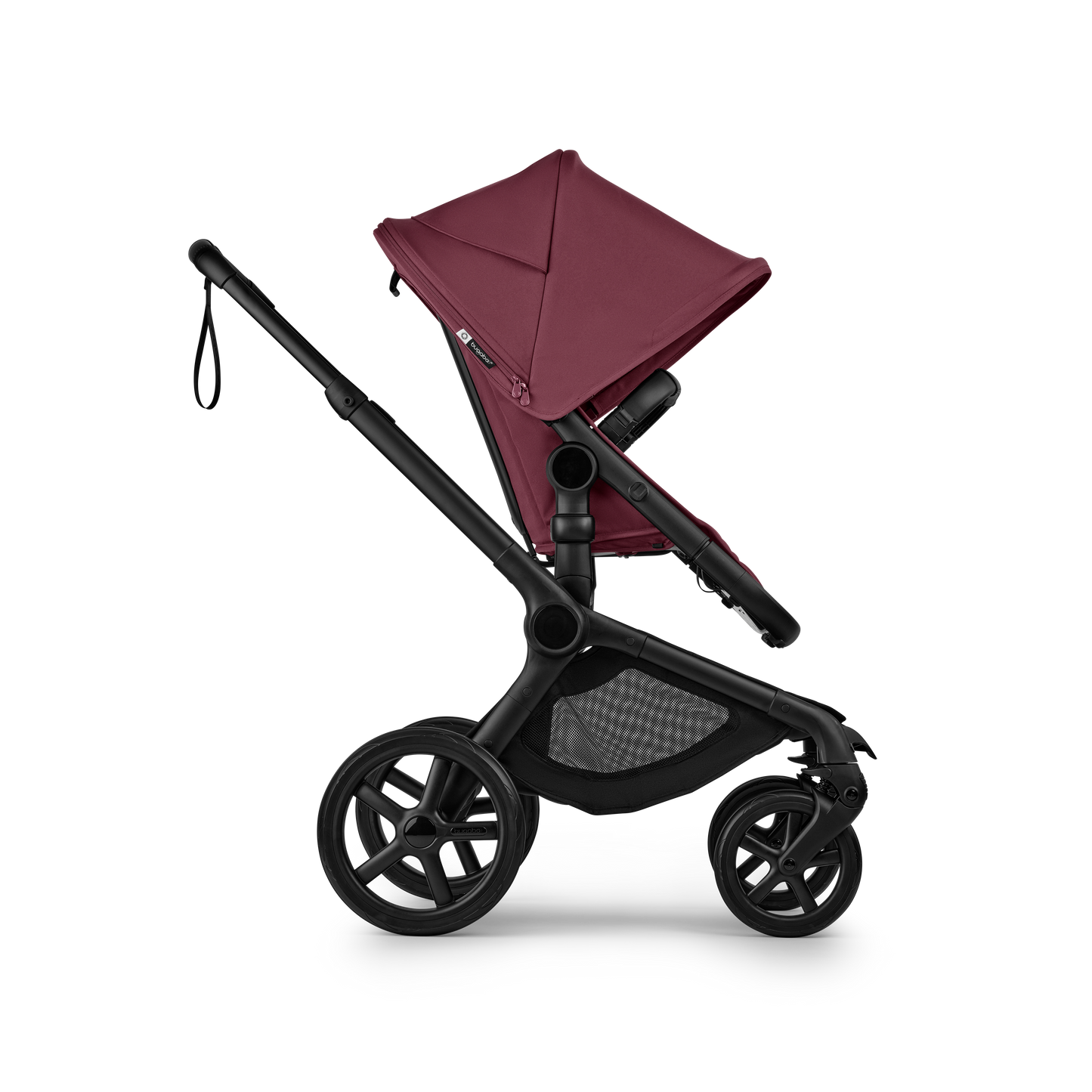 Bugaboo Fox 5 Renew Complete Pushchair Bundle & Free Bugaboo Giraffe Baby Rocker - Black/Dark Cherry